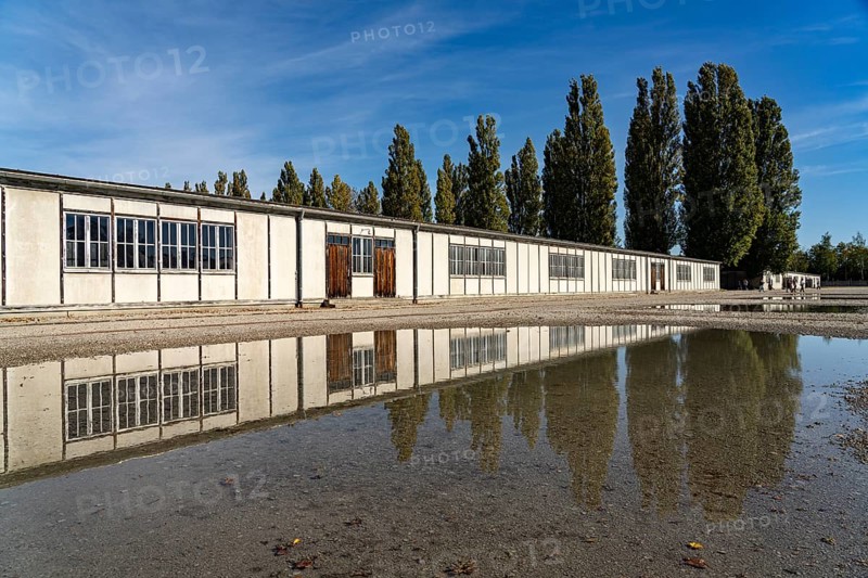 Appellplatz and barracks of the Dachau Concentration Camp Memorial, Bavaria, Germany