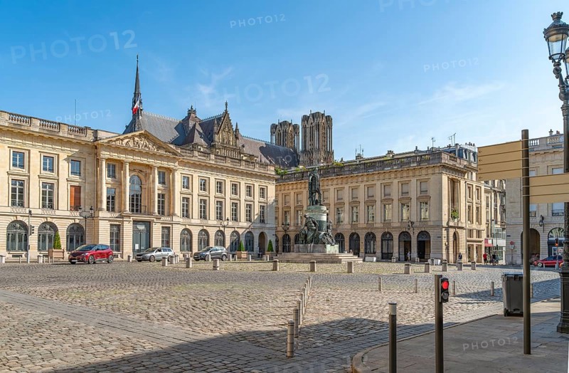 Impression around Place Royale in Reims, the most populous city in the French department of Marne