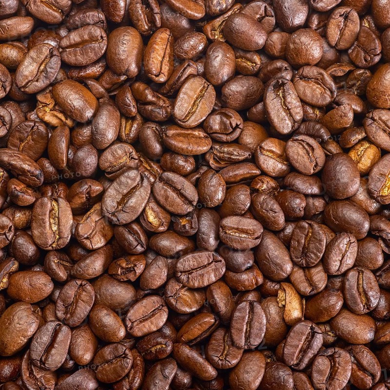 Full frame background of roasted coffee beans