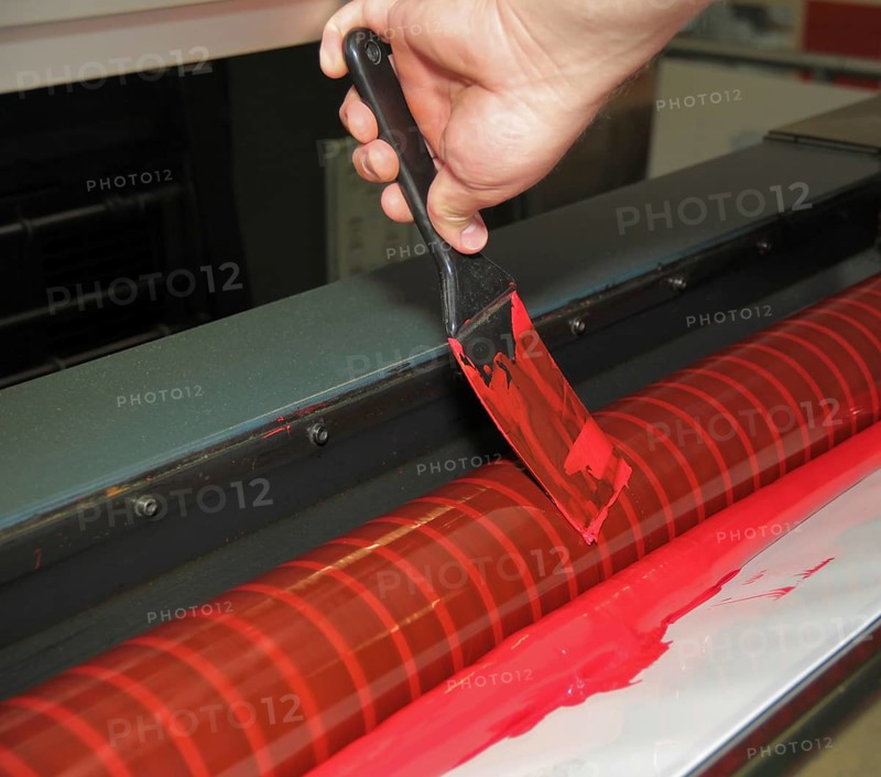 Color deck detail of a offset printing machine
