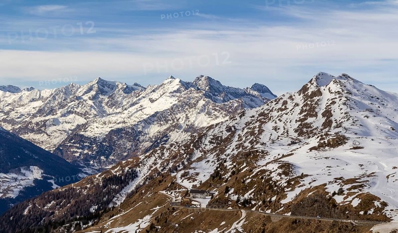 Alpine scenery around the Jaufen Pass in South Tyrol in Italy