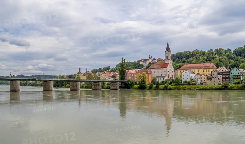Riparian scenery around Passau at summer time
