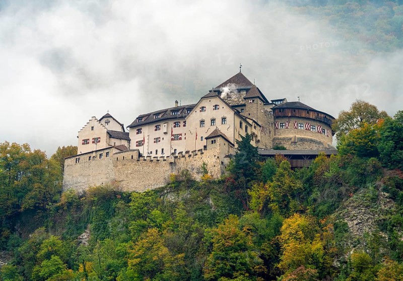 Vaduz Castle in Vaduz, the capital city of Liechtenstein at autumn time
