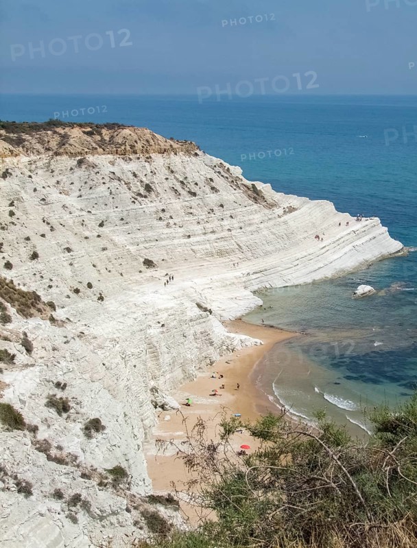 Rocky cliff named Scala dei Turchi on the coast of Realmonte in southern Sicily, Italy