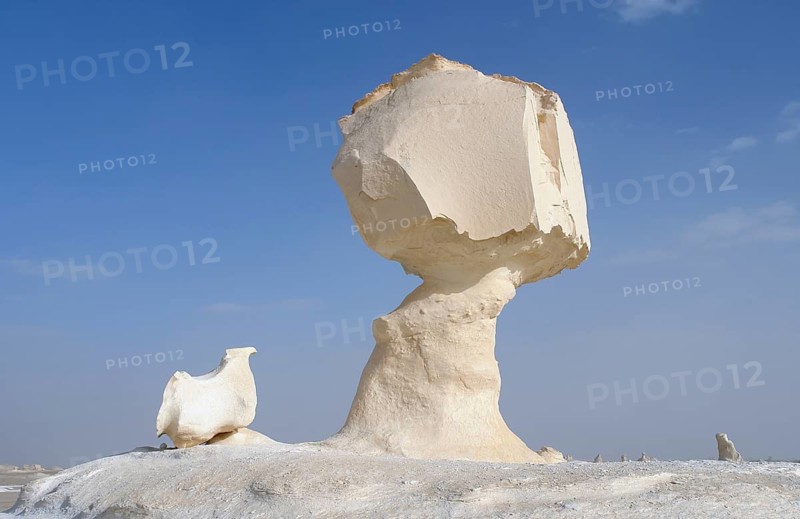 The white desert with rock formation in Egypt