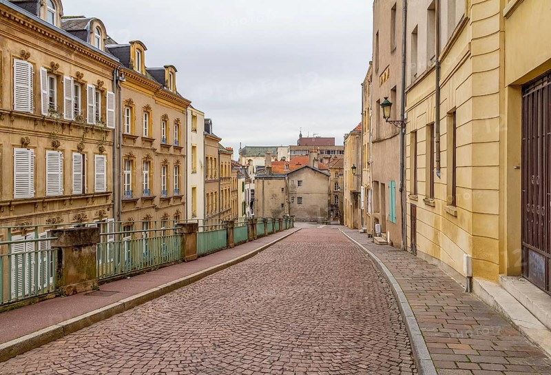 Impression of a city named Metz, located in the Lorraine region in France at winter time