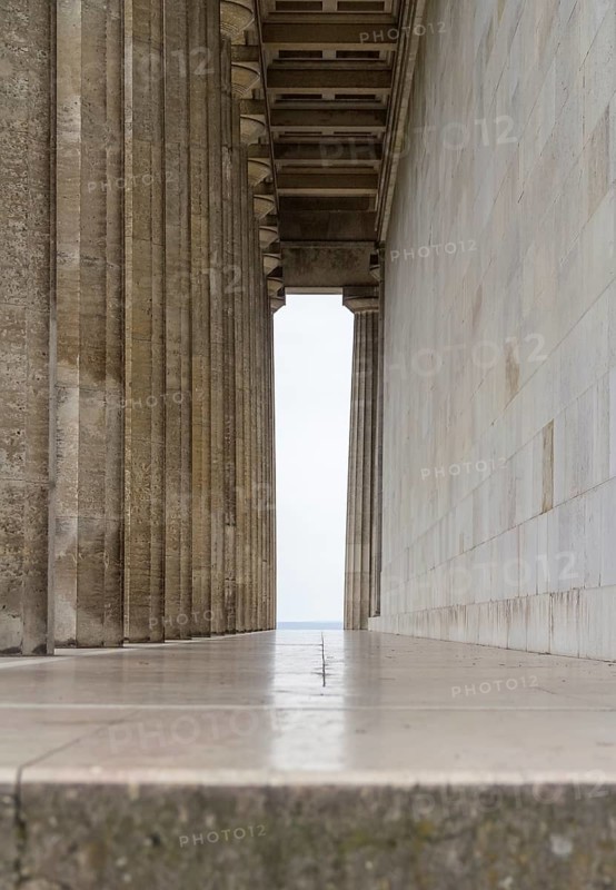 Colonnade at the Walhalla memorial near Regensburg in Bavaria, Gerrmany
