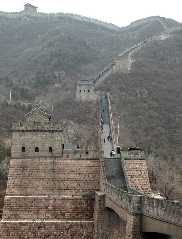 The Great Wall of China near Badaling in misty ambiance