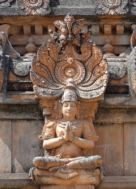 Detail of the Krishna Temple at Hemakuta Hill, a part of the Sacred Center of Vijayanagara around Hampi, a city located in Karnataka, South West India
