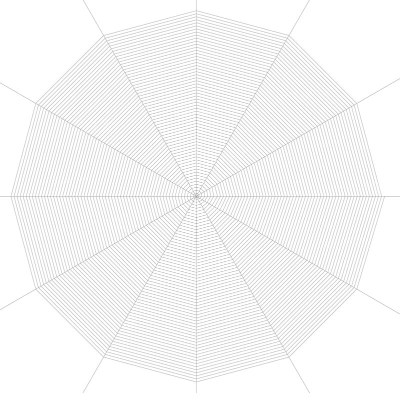 Illustration of a frontal spiderweb in black back