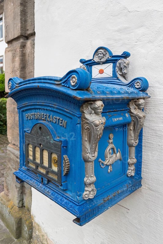 Old mailbox from 1896, post, letter, postcard, mail, Germany