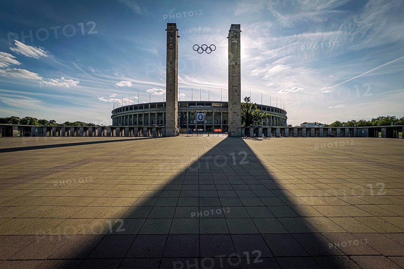 Berlin Olympic Stadium in the evening light, Westend, Berlin, Germany