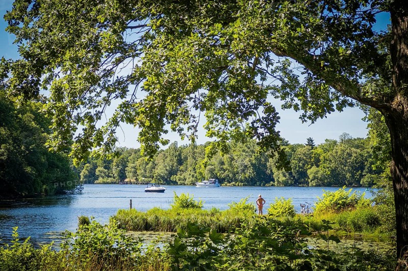Swimming in nature at Wannsee, Berlin, Germany