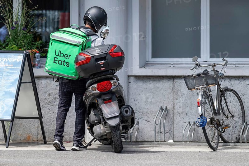 Uber Eats motorbike courier, Interlaken, Switzerland