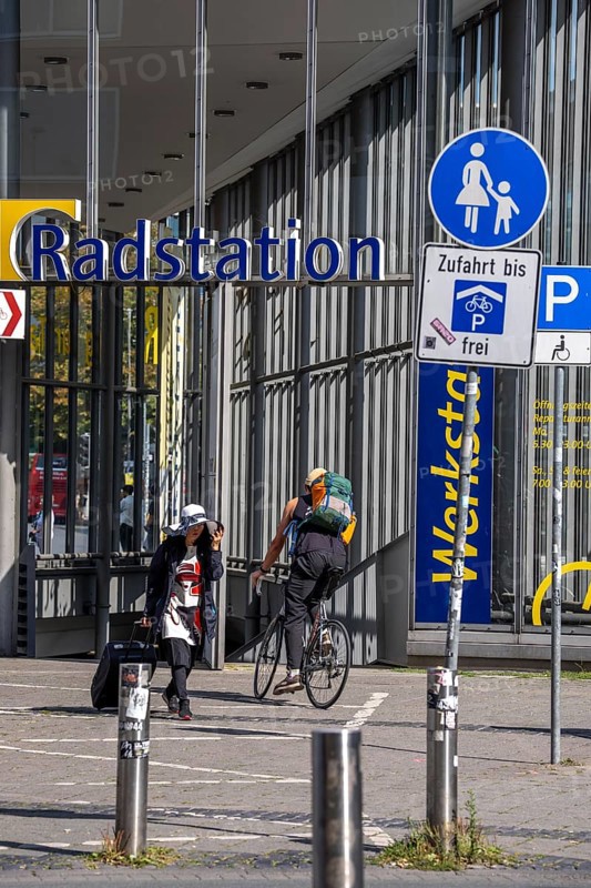 Cycling in Münster, large bicycle parking area in front of Münster main station, bicycle station, bicycle parking garage, North Rhine-Westphalia, Germany, city centre of Münster, North Rhine-Westphalia, Germany