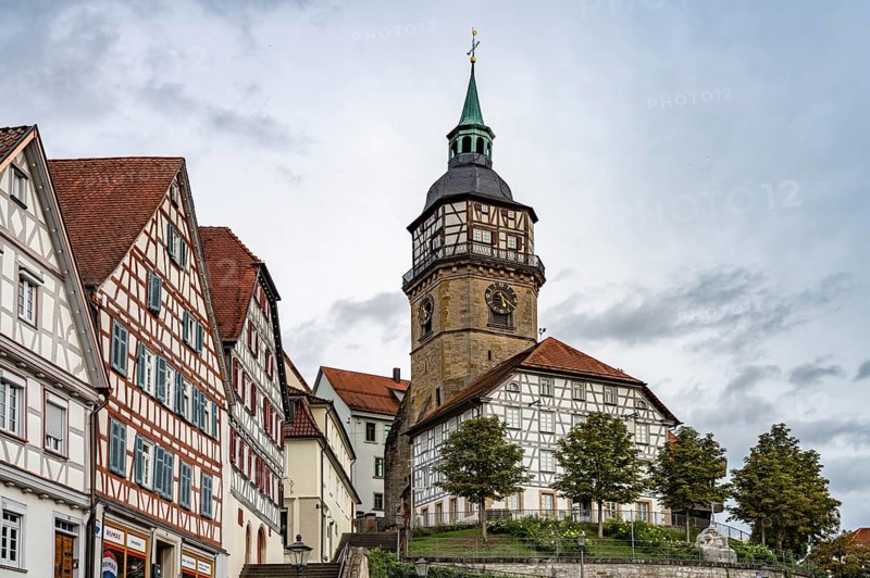 The town tower in Backnang, Rems-Murr district, Baden-Württemberg, Germany