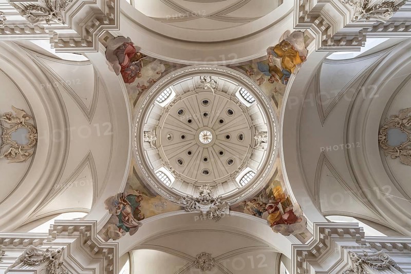 Dome and ceiling of the Fulda Cathedral of St Salvator, Fulda, Hesse, Germany