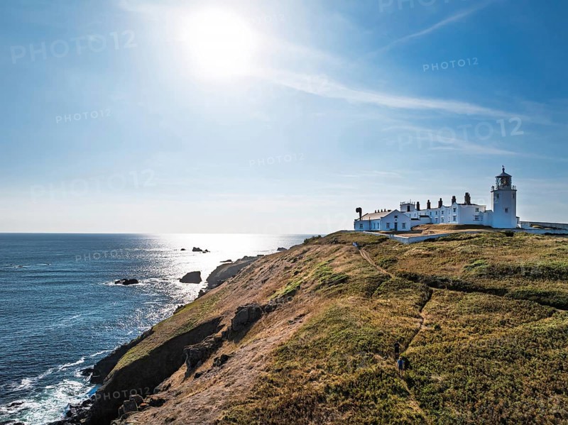 Lizard Lighthouse from a drone, Lizard Point, Cornwall, England, United Kingdom
