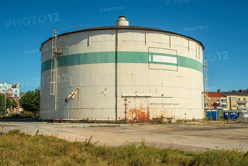 Older silo for storing and shipping sugar in the port of Ystad, Skåne County, Sweden, Scandinavia