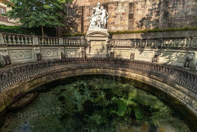 The source of the Danube in Donaueschingen, Baden-Württemberg, Germany