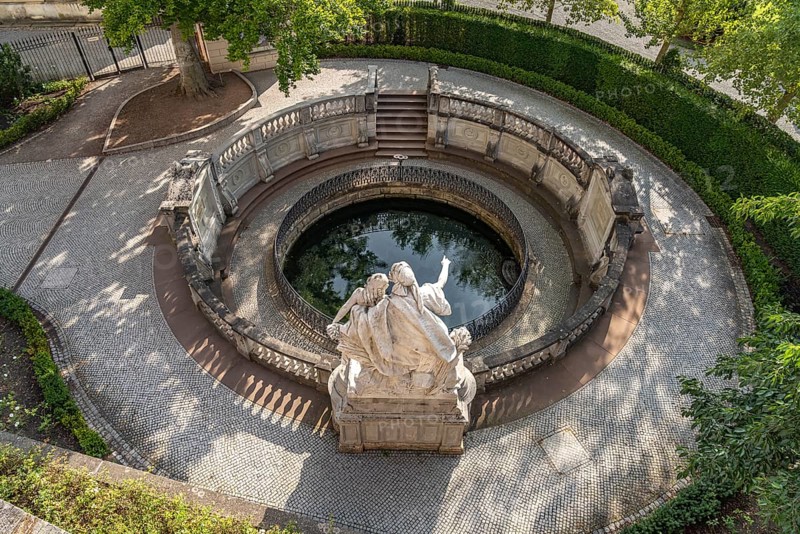 The source of the Danube in Donaueschingen, Baden-Württemberg, Germany