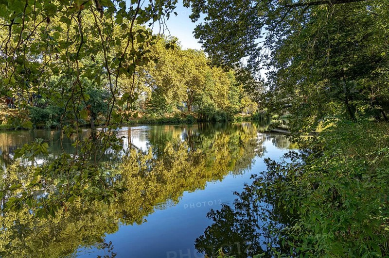 The Neckar in Heilbronn, Baden-Württemberg, Germany