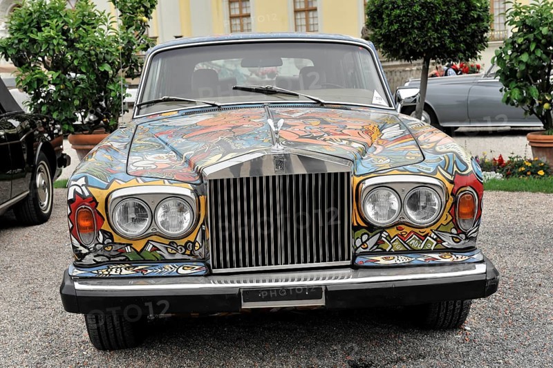 Rolls-Royce Bouchet Silver Wraith II, year of manufacture 1977, classic car, Artistically painted Rolls-Royce classic car on a square, Retro Classics meets Baroque, Ludwigsburg, Baden-Württemberg, Germany