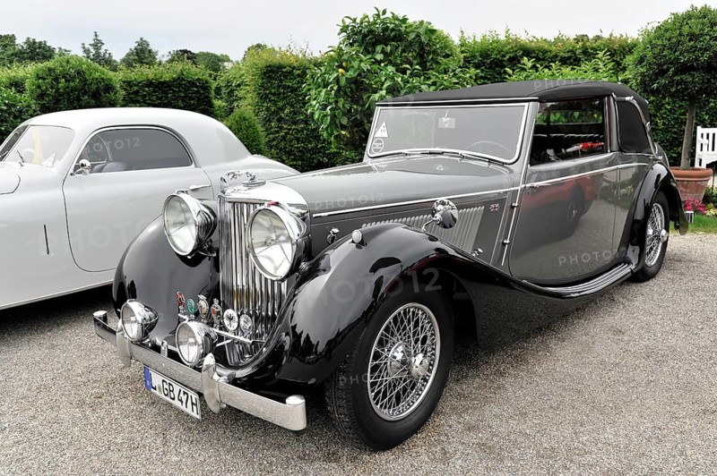 Jaguar MK IV, classic car, Elegant, black convertible classic car with classic design at a car exhibition, Retro Classics meets Baroque, Ludwigsburg, Baden-Württemberg, Germany