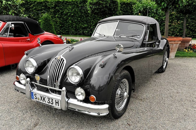 Jaguar Coupe, Classic car, Classic grey Jaguar vintage car with charming vintage style and elegant lines, Retro Classics meets Baroque, Ludwigsburg, Baden-Württemberg, Germany