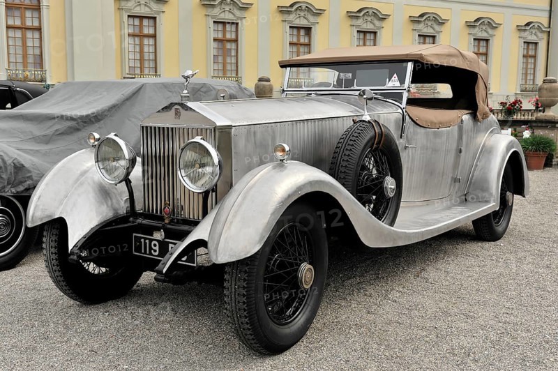 Rolls-Royce Phantom I Colonial Style Open Tourer, classic car, silver vintage convertible in classic design with open top, Retro Classics meets Baroque, Ludwigsburg, Baden-Württemberg, Germany