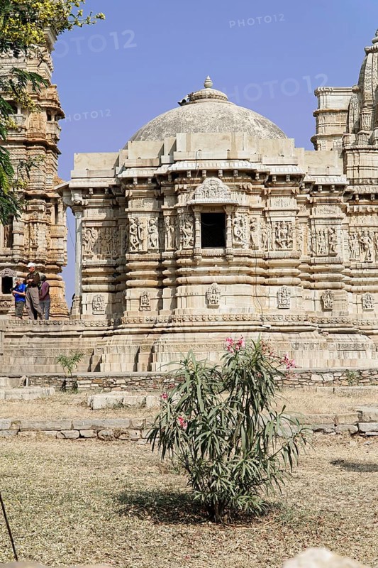 Kota, Rajasthan, North India, Asia, Historic Indian temple with ornate stone detail work, India