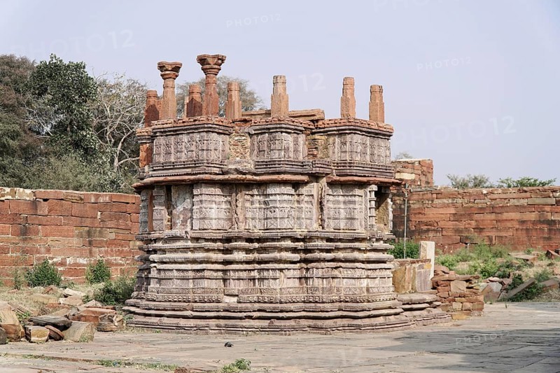 Kota, Rajasthan, North India, Asia, Ancient stone temple ruins in a historical site in India, India