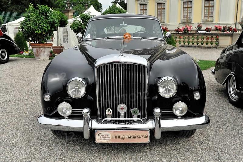 Shiny black Bentley classic car with striking headlights and classic front, Retro Classics meets Baroque, Ludwigsburg, Baden-Württemberg, Germany