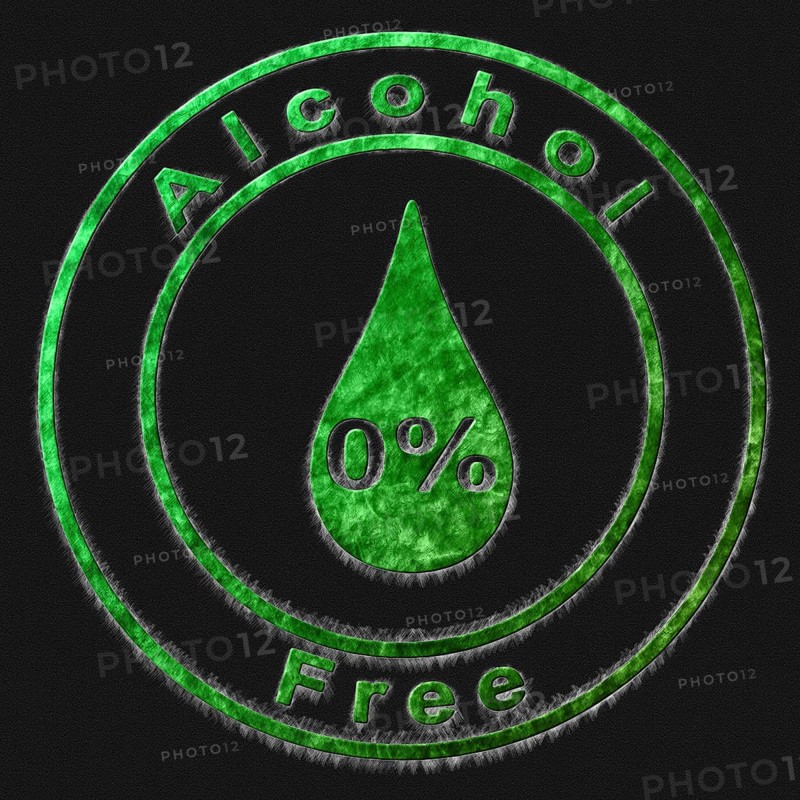 Alcohol Free Green Symbol Drawn on Black Background