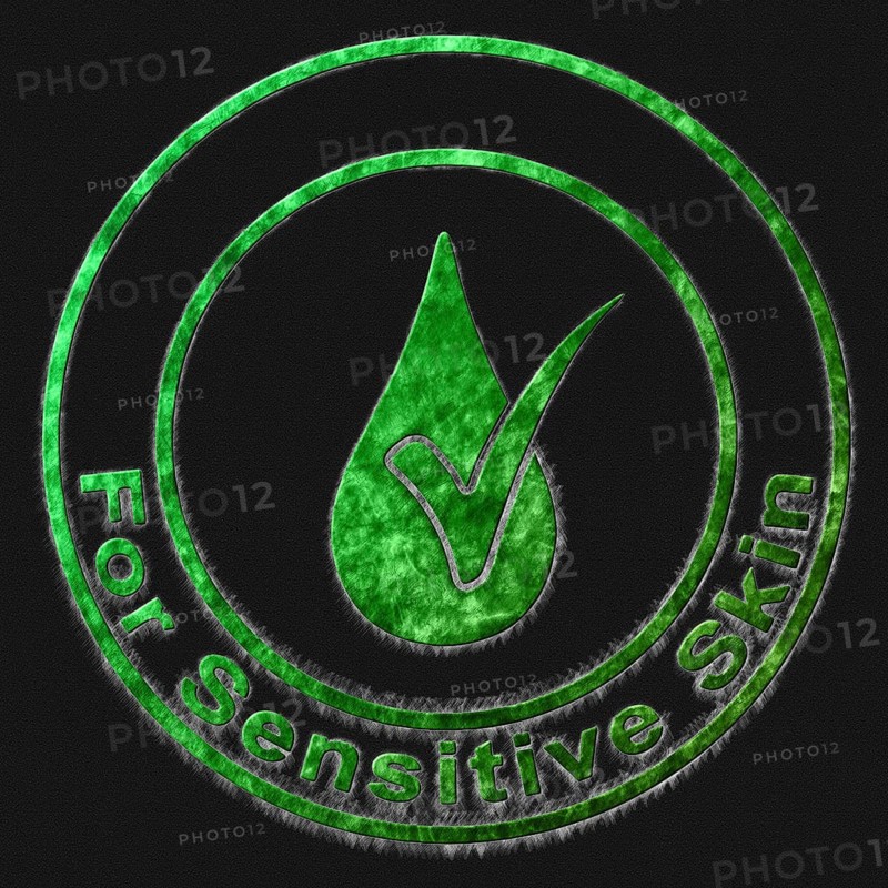 For Sensitive Skin Green Symbol Drawn on Black Background