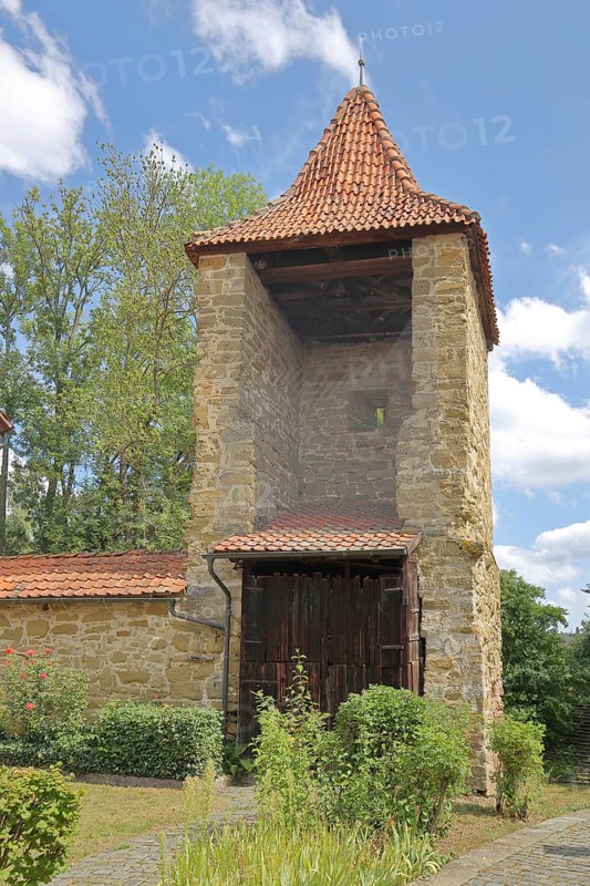 Powder tower built in the 16th century, shell tower, Bad Rodach, Upper Franconia, Franconia, Bavaria, Germany