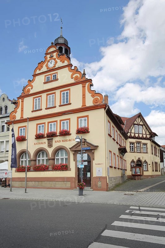 Town hall with tail gable, Bad Rodach, Upper Franconia, Franconia, Bavaria, Germany