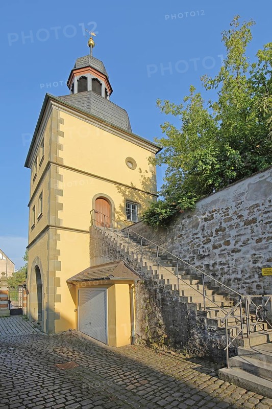 Main Gate built in 1616, part of the former town wall, town fortification, town gate, Haßfurt, Lower Franconia, Franconia, Bavaria, Germany