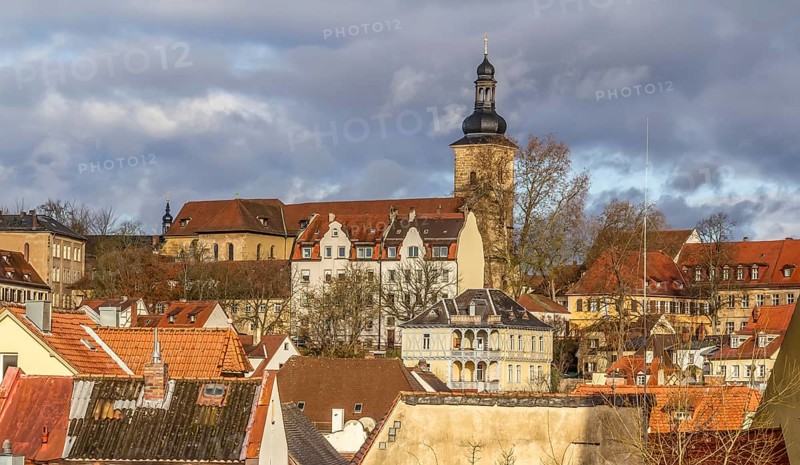 High angle view of Bamberg, a town in Upper Franconia in Bavaria, Germany