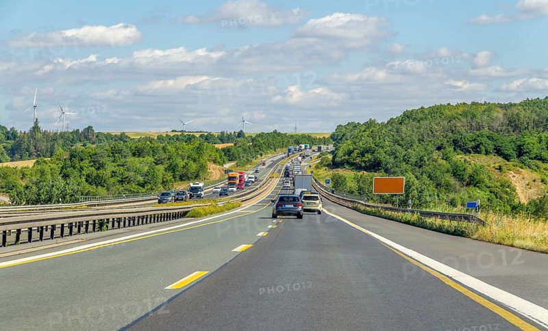 Highway scenery in Germany at summer time