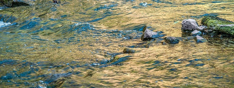 Closeup shot of some flowing water at a small river