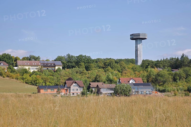 Bayernturm built in 1966 as a border tower on the inner-German border with the GDR, watchtower, observation tower with platform, German-German border, Büchelberg, Zimmerau, Sulzdorf an der Lederhecke, Lower Franconia, Franconia, Bavaria, Germany