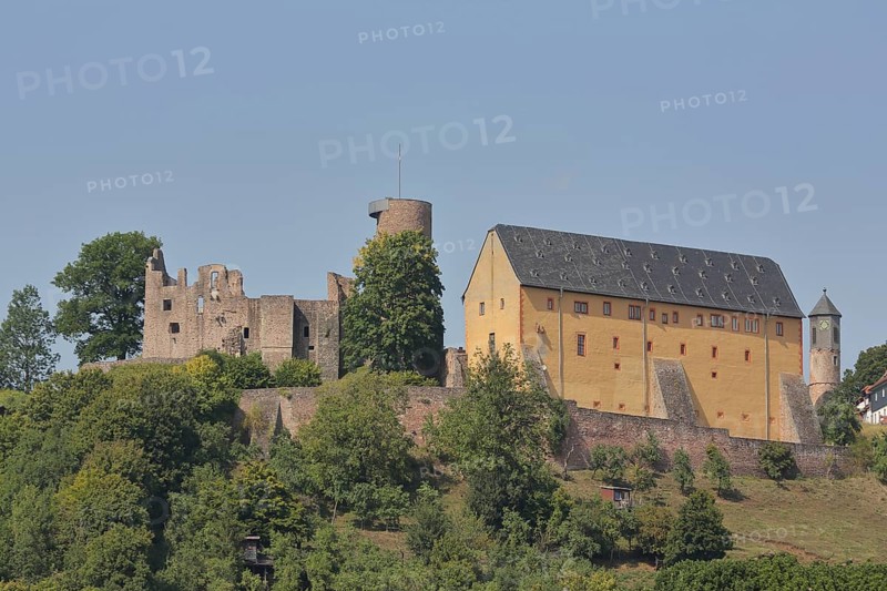 Schwarzenfels Castle built in the 13th century, tower, Schwarzenfels, Sinntal, Hesse, Germany