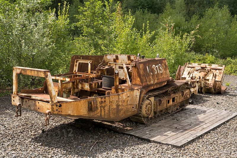 Loading table of a roadheader AM 105 G, Mining machinery, Zollverein Coal Mine Industrial Complex, UNESCO World Heritage Site, Essen, Ruhr area, North Rhine-Westphalia, Germany