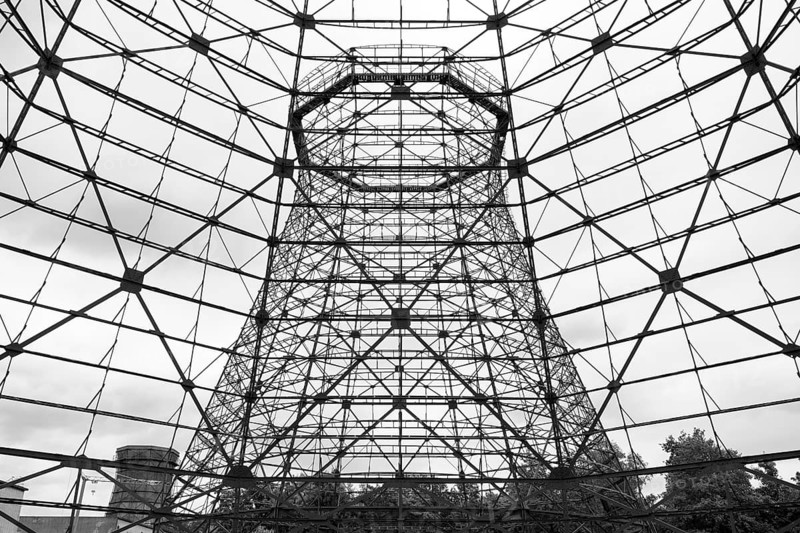 Scaffolding of a former cooling tower, coking plant, Zollverein Coal Mine Industrial Complex, UNESCO World Heritage Site, Route of Industrial Heritage, Essen, Ruhr area, North Rhine-Westphalia, Germany