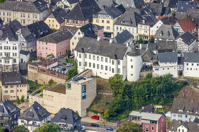 Aerial view, Sauerland Museum with tower, old town, Arnsberg, Ruhr area, North Rhine-Westphalia, Germany, DE, Europe, aerial view, aerial photography, aerial photography, museum, regional museum, tower, overview, bird's eye view, birds-eyes view, historical, overview