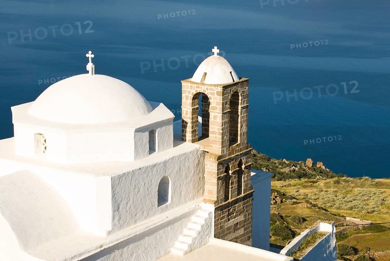 The Byzantine church of Korphiatisia in the village of Plaka fu on the Cycladic island of Milos, Cyclades, Plaka, Milos, Greece