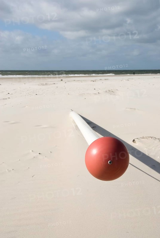 Flagpole impressions on the west beach of the North Frisian island of Amrum, Amrum, Norddorf, North Frisia, Germany
