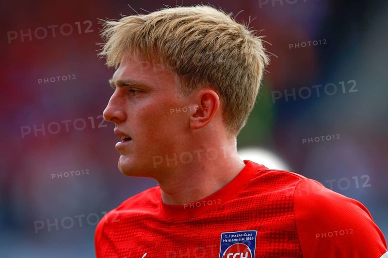 Football, Bundesliga 1, Matchday 1, 2025/2026, 1. FC Heidenheim vs. VFL Wolfsburg, 23.08.2025, Voith-Arena, Heidenheim, Germany, Mikkel KAUFMANN 1. FC Heidenheim