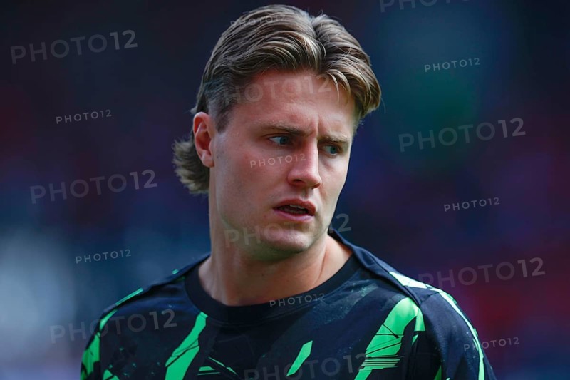 Football, Bundesliga 1, Matchday 1, 2025/2026, 1. FC Heidenheim vs. VFL Wolfsburg, 23.08.2025, Voith-Arena, Heidenheim, Germany, Mattias SVANBERG VFL Wolfsburg
